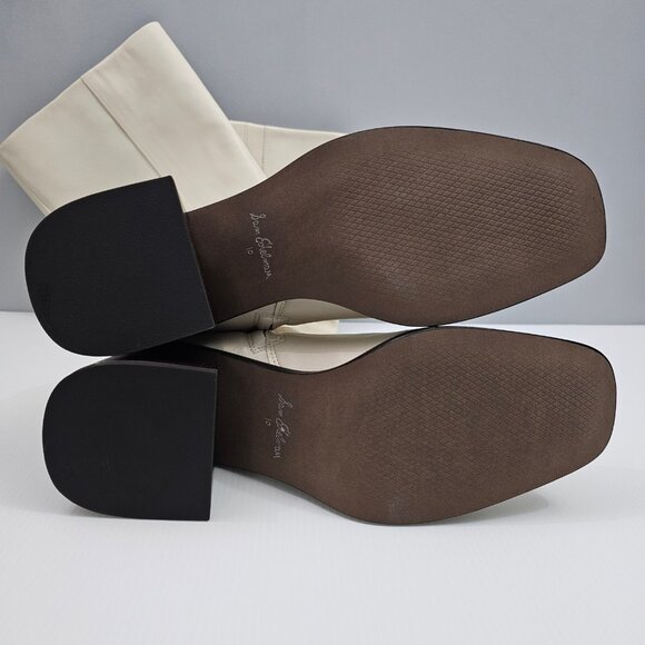 Sam Edelman Wade Knee High Boot Womens 10 Ivory Cream Leather Block Heel NEW - Picture 16 of 16